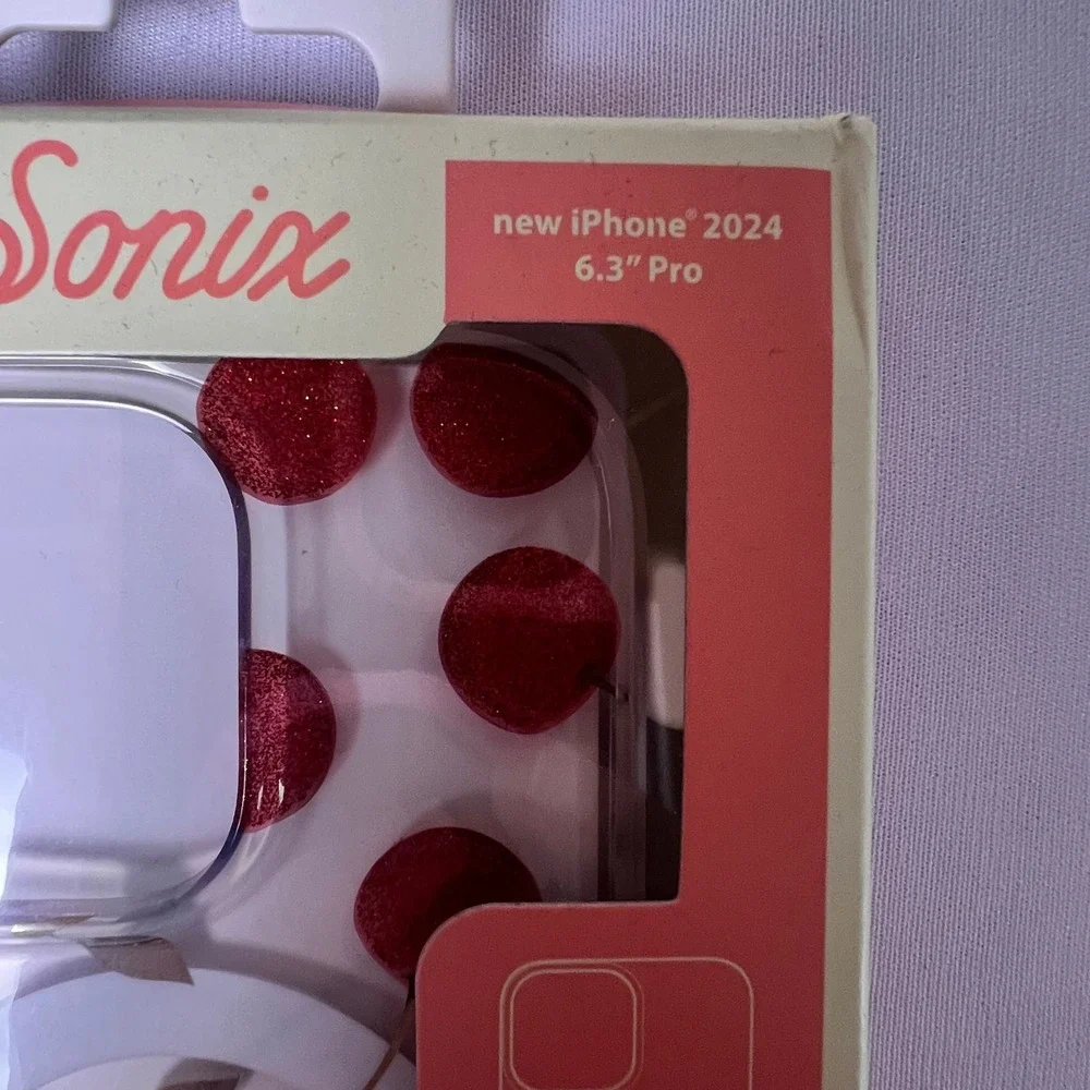 Sonix iPhone 16 Pro Case Cherry On Top MagSafe Red Glitter Fruit NEW